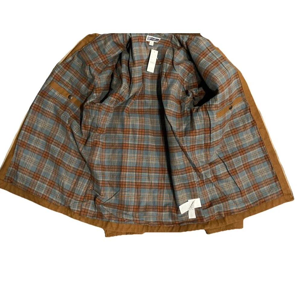 J‎ Crew Wallace Barnes Utility Jacket Mens S Brown Duck Canvas Corduroy Collar